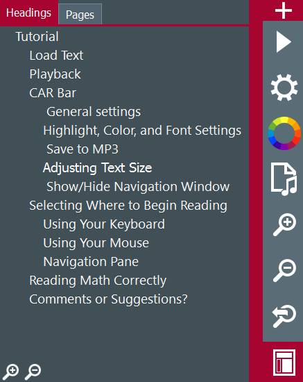 The navigation pane shows any headings marked within the Word Document.